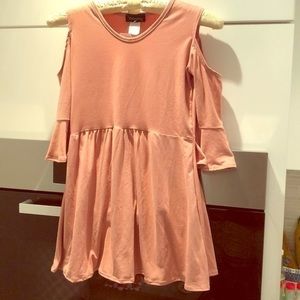 High Velocity Cold Shoulder Dress Dusty Rose